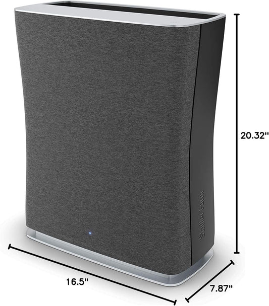 Air Purifier Roger, Filters Pollen, Dust and Other Particles, with Wi-Fi, for Large Rooms up to 710 Square Feet, with Night and Auto Mode, Black