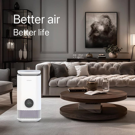 Air Purifier and Evaporative Humidifier Combo for Bedroom with HEPA Filter Self-Clean Air Cleaner Allergies Pets Dust Smoke Pollen Odors-T7Pro