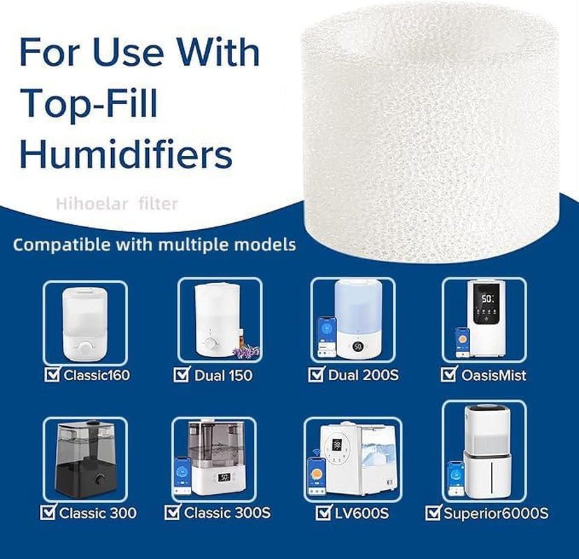 30-Pack Top Fill Humidifier Replacement Filters for LEVOIT Classic160, Dual150, Dual200S, Classic300(S), LV600S, Oasismist450S, Superior 6000S Humidifiers
